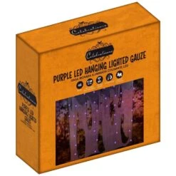Celebrations Halloween Purple 48 Ct LED Prelit Hanging Gauze Lights
