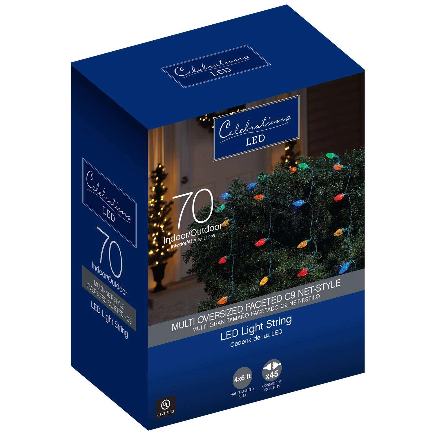 Celebrations LED C9 Multicolored 70 Ct Net Christmas Lights 3 Celebrations LED C9 Multicolored 70 Ct Net Christmas Lights