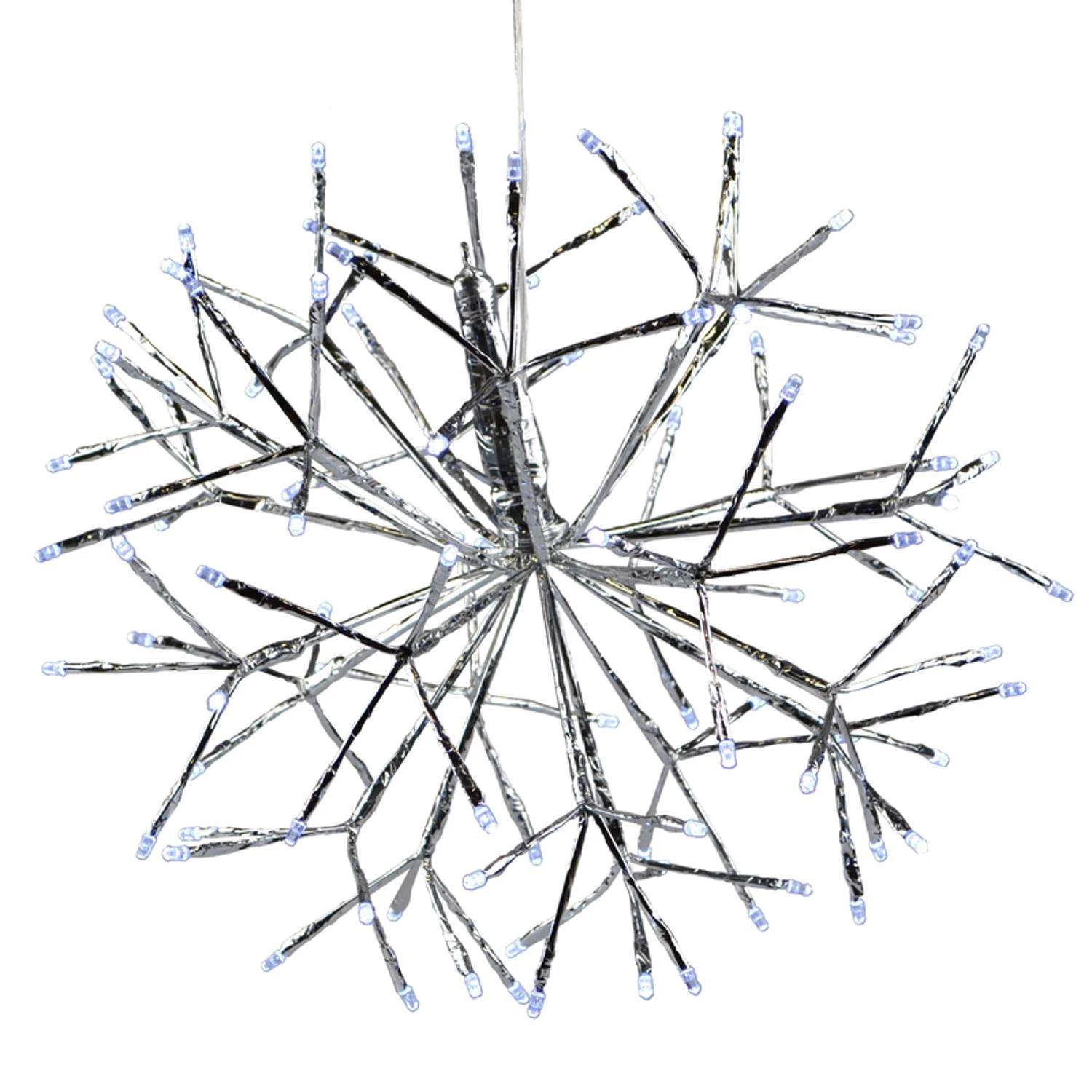 Celebrations Platinum LED Pure White Shimmer Sphere 16 In. Hanging Decor 3 Celebrations Platinum LED Pure White Shimmer Sphere 16 In. Hanging Decor