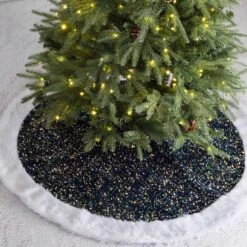 Glitzhome Navy Blue/White Sequin Christmas Tree Skirt 0.39 In. 11 Glitzhome Navy Blue/White Sequin Christmas Tree Skirt 0.39 In. -Alpine Sales Store 0b2344bc 394c 4945 8ac4 e24f098dc999