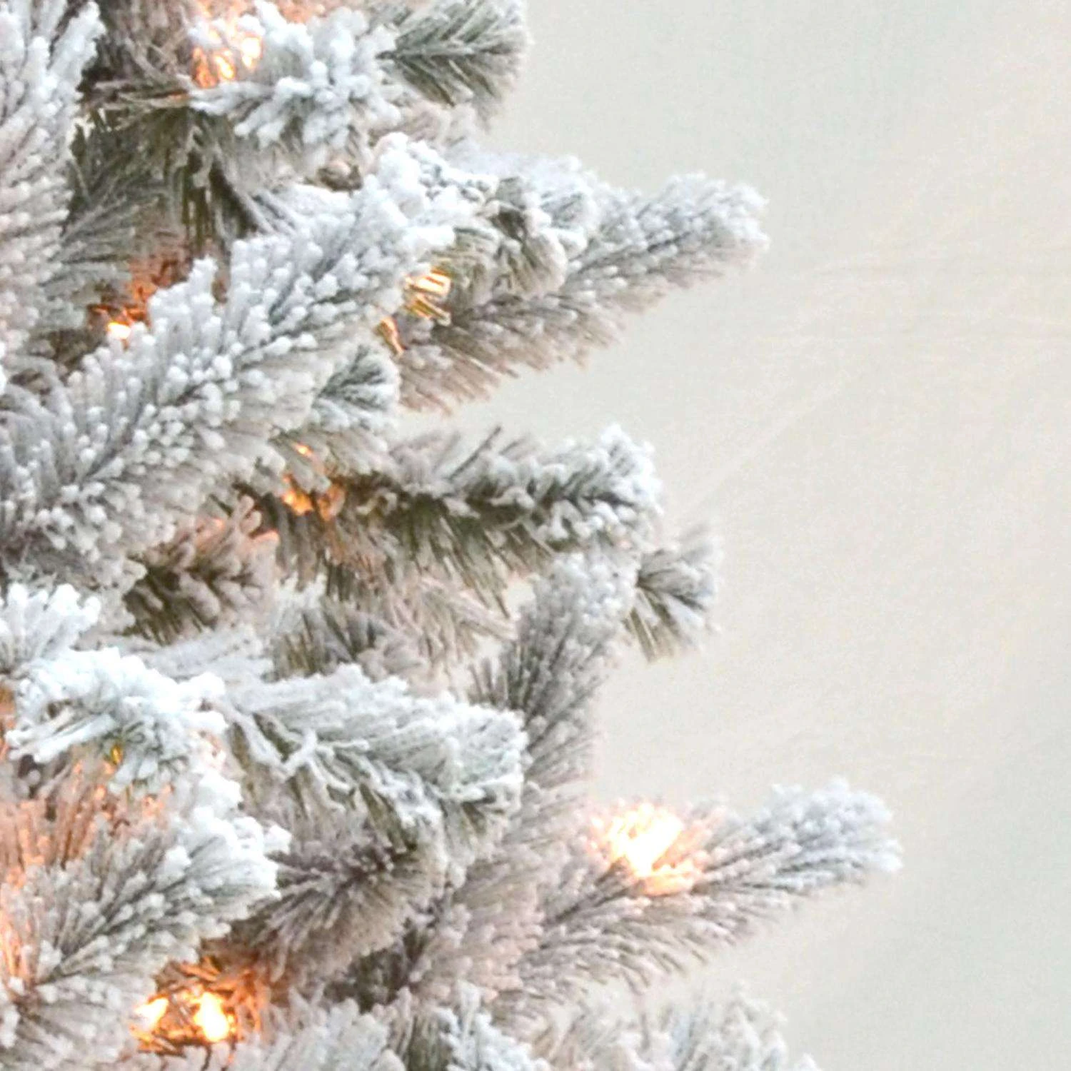 Celebrations 7-1/2 Ft. Slim Incandescent 300 Lights Flocked Fir Christmas Tree 4 Celebrations 7-1/2 Ft. Slim Incandescent 300 Lights Flocked Fir Christmas Tree - Image 2