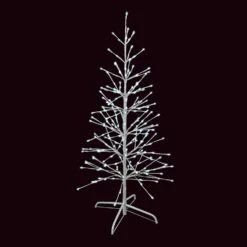 Holiday Bright Lights LED Pure White Lighted Birch Tree 48 In. Yard Decor