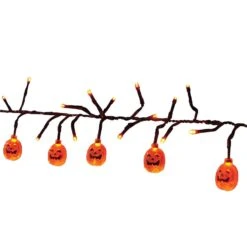 Celebrations Orange 120 Ct 9 Ft. LED Pumpkins Lights