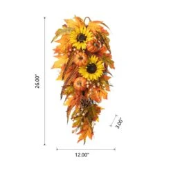 Glitzhome 26 In. Sunflower Pumpkin Leaf Swag Fall Decor 11 Glitzhome 26 In. Sunflower Pumpkin Leaf Swag Fall Decor -Alpine Sales Store 12831c42 7e96 44a0 8884 43422283e339
