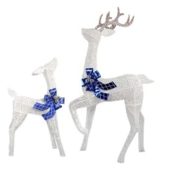 Celebrations LED Glittery Buck And Fawn 24 In. Yard Decor