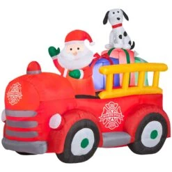 Gemmy LED Santa And Firetruck 5 Ft. Inflatable