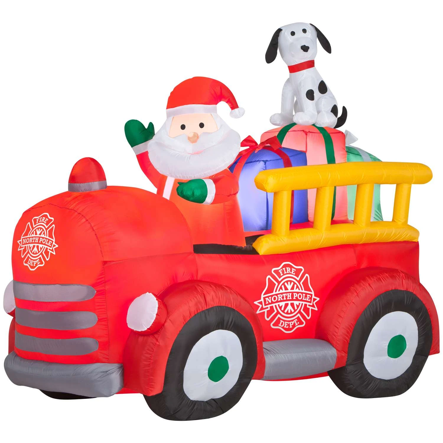 Gemmy LED Santa And Firetruck 5 Ft. Inflatable 3 Gemmy LED Santa And Firetruck 5 Ft. Inflatable