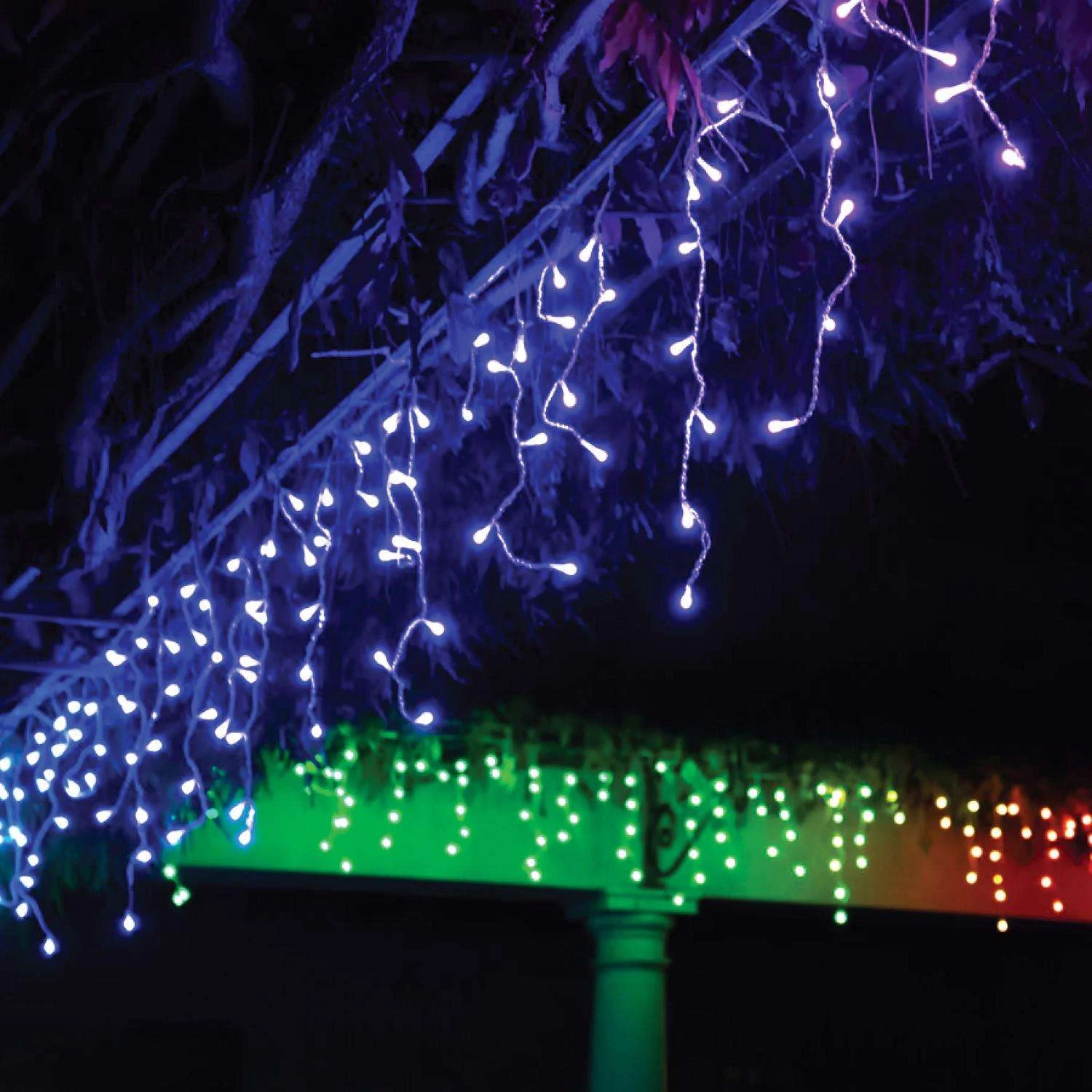Holiday Bright Lights Twinkly LED Mini Multicolored/Warm White 190 Ct Icicle Christmas Lights 6 Holiday Bright Lights Twinkly LED Mini Multicolored/Warm White 190 Ct Icicle Christmas Lights - Image 4