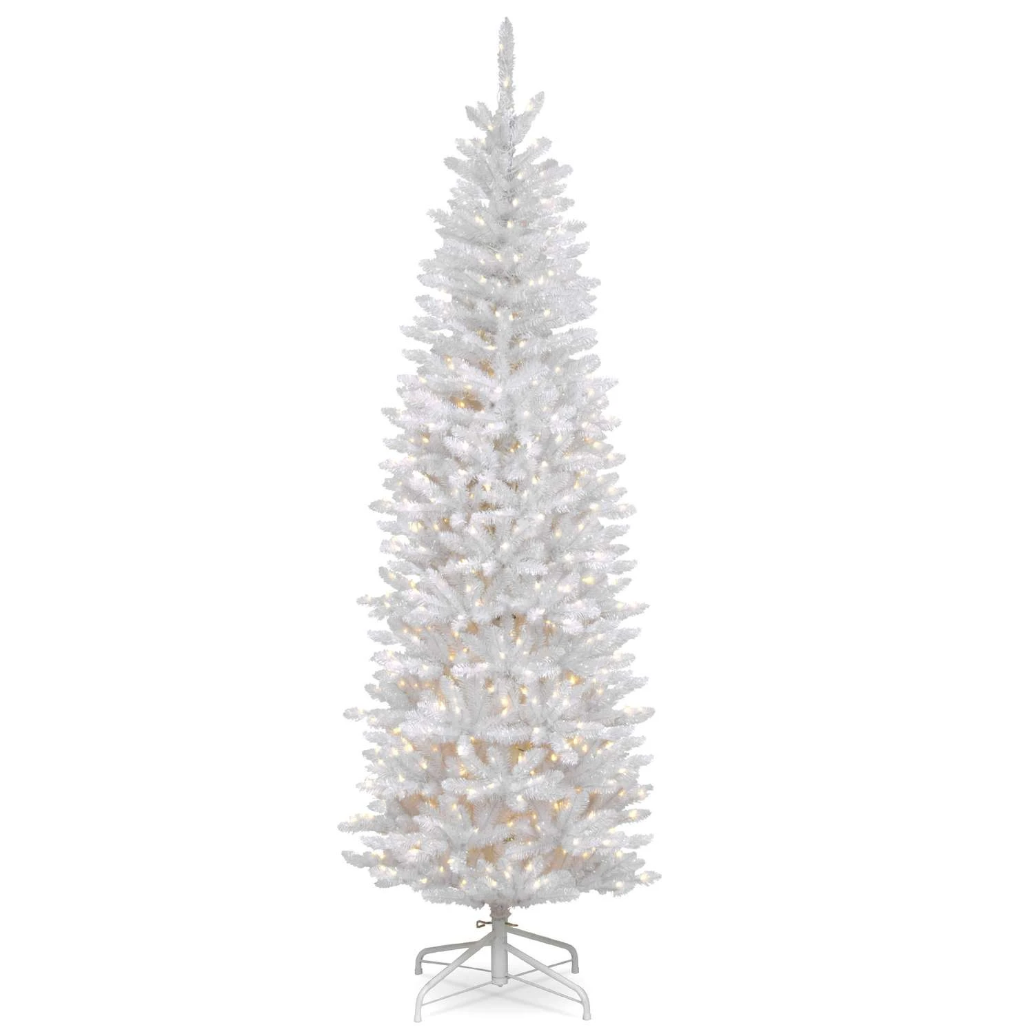 National Tree Company 6-1/2 Ft. Pencil Incandescent 250 Ct White Kingswood Fir Christmas Tree 3 National Tree Company 6-1/2 Ft. Pencil Incandescent 250 Ct White Kingswood Fir Christmas Tree