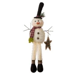Glitzhome Black/White Christmas Snowman Indoor Christmas Decor 28 In.