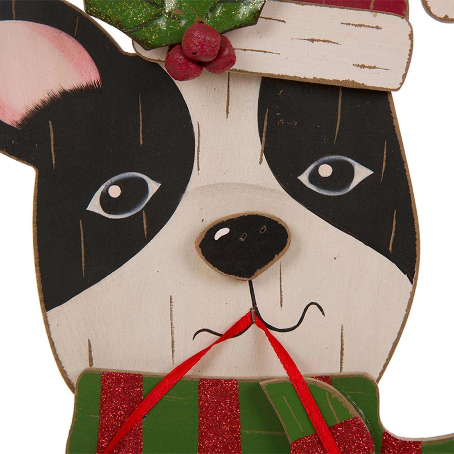 Glitzhome Black Christmas Dog Figurine 16 In. 3 Glitzhome Black Christmas Dog Figurine 16 In.