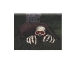 Fun World 7.25 In. Lite Up Skele-Peeper Grave Breaker Halloween Decor