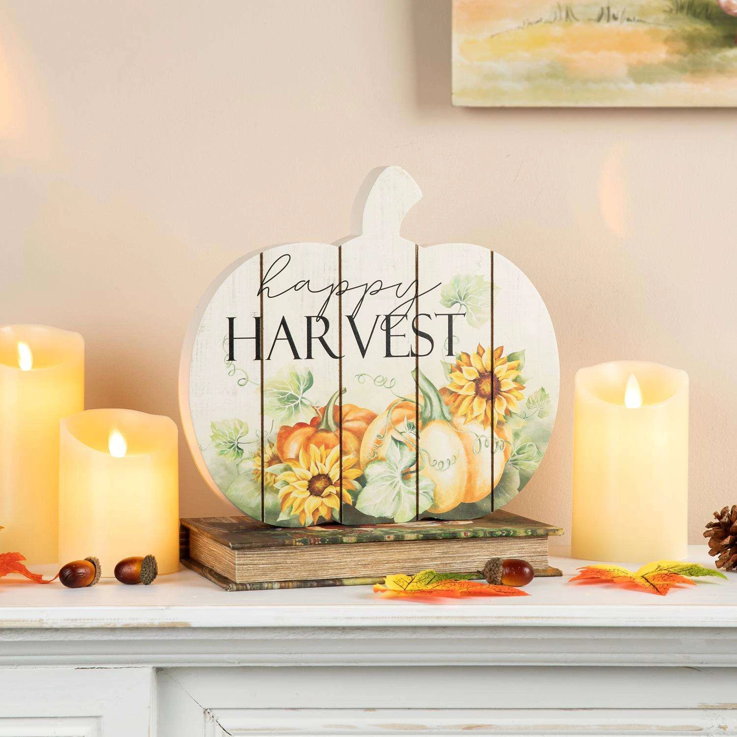 Glitzhome 8.75 In. Pumpkin Tabletop Decor 4 Glitzhome 8.75 In. Pumpkin Tabletop Decor - Image 2
