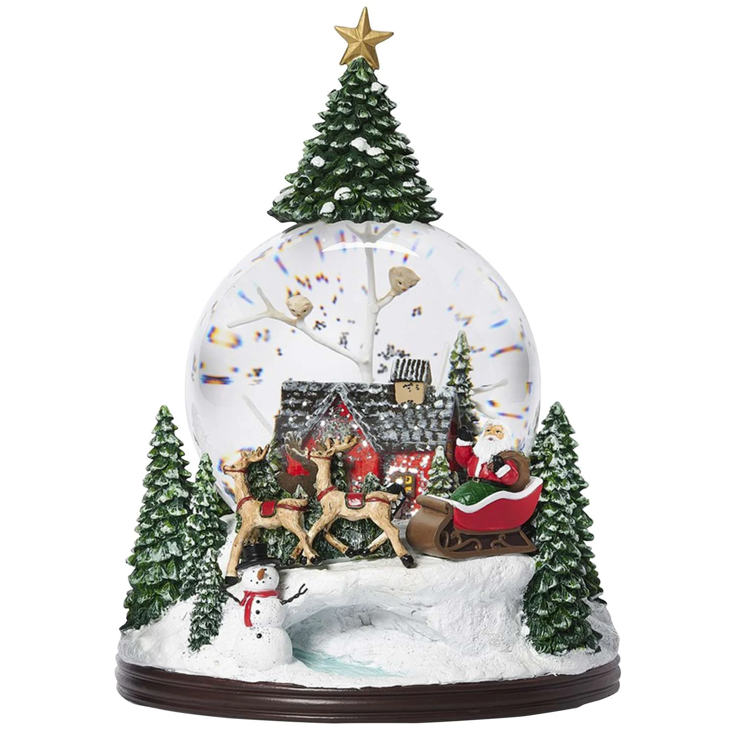 Roman Glitter Dome LED Multicolored Musical Swirl Cabin Dome With Tree Top Indoor Christmas Decor 9. 3 Roman Glitter Dome LED Multicolored Musical Swirl Cabin Dome With Tree Top Indoor Christmas Decor 9.