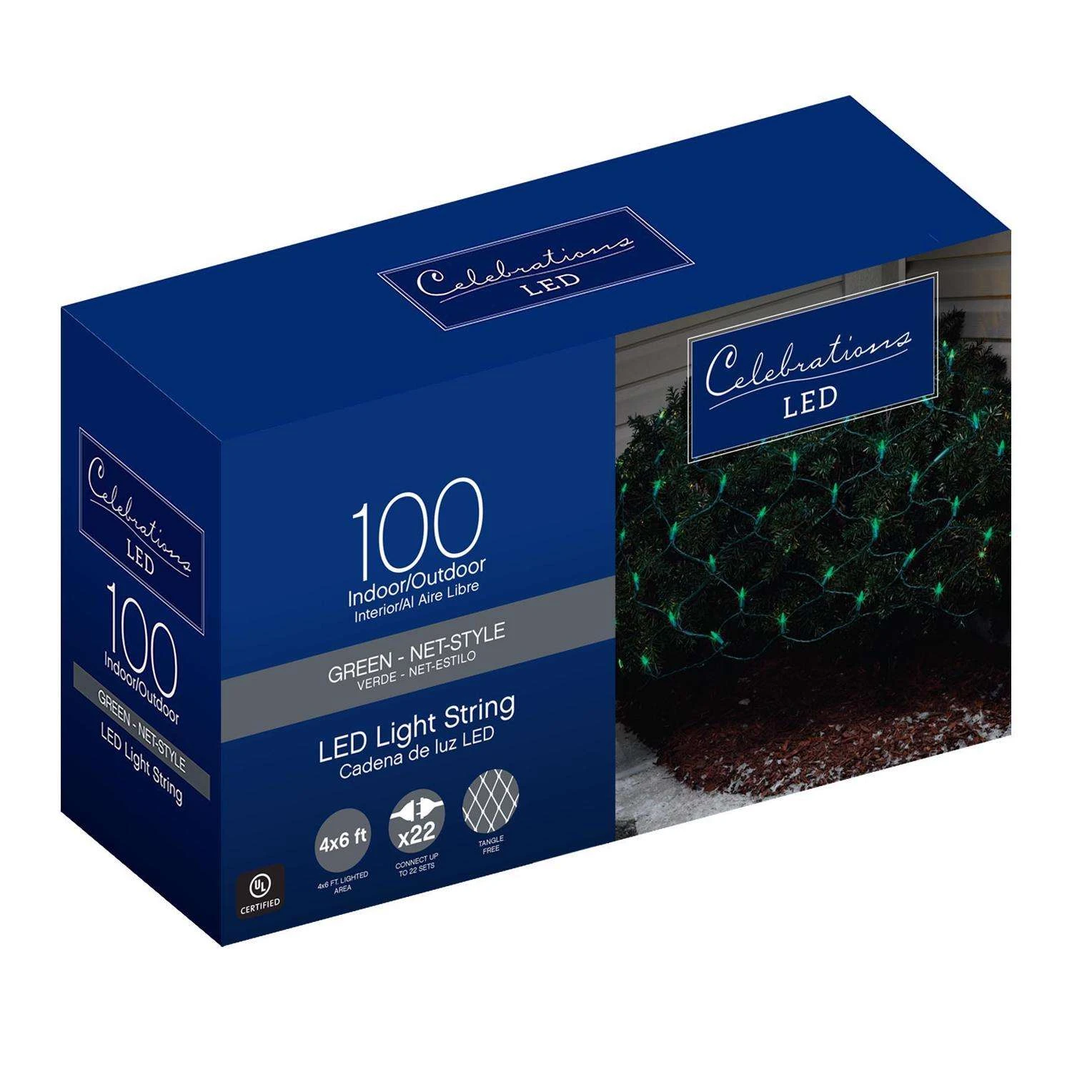 Celebrations LED Mini Green 100 Ct Net Christmas Lights 6 Ft. 3 Celebrations LED Mini Green 100 Ct Net Christmas Lights 6 Ft.