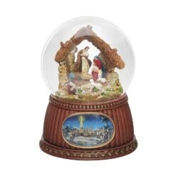 Roman Glitter Dome LED Multicolored Nativity Indoor Christmas Decor 6.9 In.