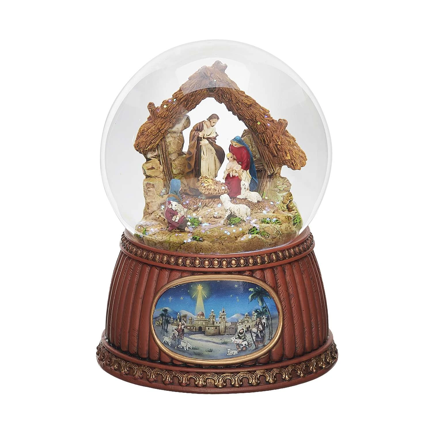 Roman Glitter Dome LED Multicolored Nativity Indoor Christmas Decor 6.9 In. 3 Roman Glitter Dome LED Multicolored Nativity Indoor Christmas Decor 6.9 In.