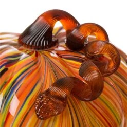 Glitzhome 6.50 In. Multi Striped Glass Large Pumpkin Tabletop Decor 9 Glitzhome 6.50 In. Multi Striped Glass Large Pumpkin Tabletop Decor -Alpine Sales Store 405613ea fc6d 48bb a1e3 548286988bc7