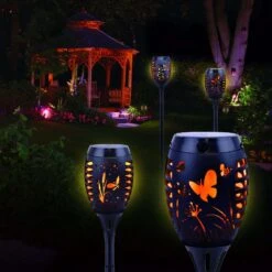 Blazing LEDz Garden Wings Flickering Orange 30 In. Flickering Flame Pathway Decor