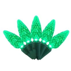 Holiday Bright Lights LED C6 Green 100 Ct String Christmas Lights 50 Ft.
