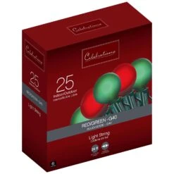 Celebrations Incandescent G40 Globe Green/Red 25 Ct String Christmas Lights 24 Ft. 5 Celebrations Incandescent G40 Globe Green/Red 25 Ct String Christmas Lights 24 Ft. -Alpine Sales Store 4624eef7 ca8d 4162 8de3 fe8099be1ef8