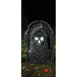 Fun World 22 In. LED Bone Tombstones Reaper Halloween Decor