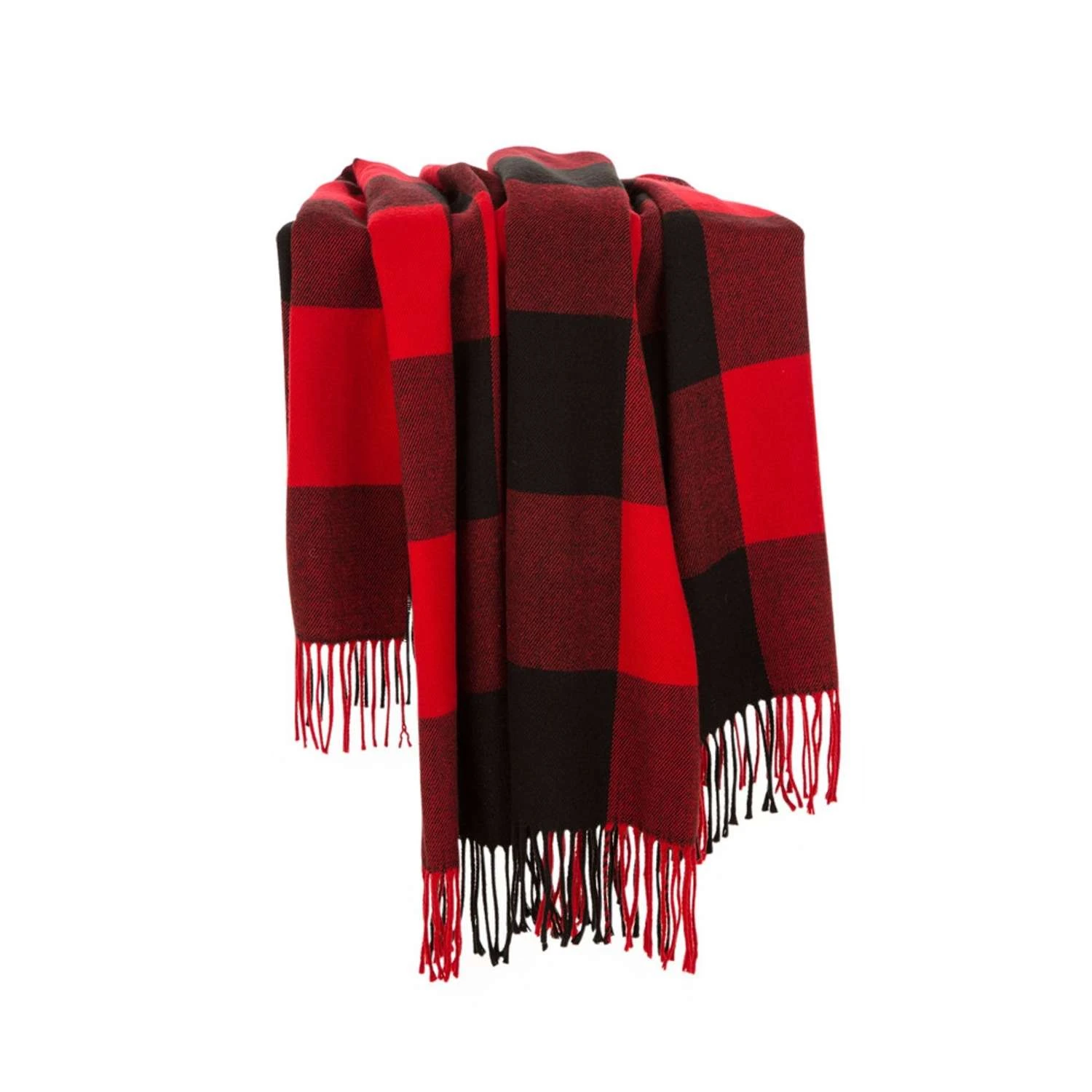Glitzhome Multicolored Plaid Check Tassel Blanket 6 Glitzhome Multicolored Plaid Check Tassel Blanket - Image 4