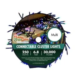 Holiday Bright Lights LED Rice Cluster Multicolored 250 Ct String Christmas Lights