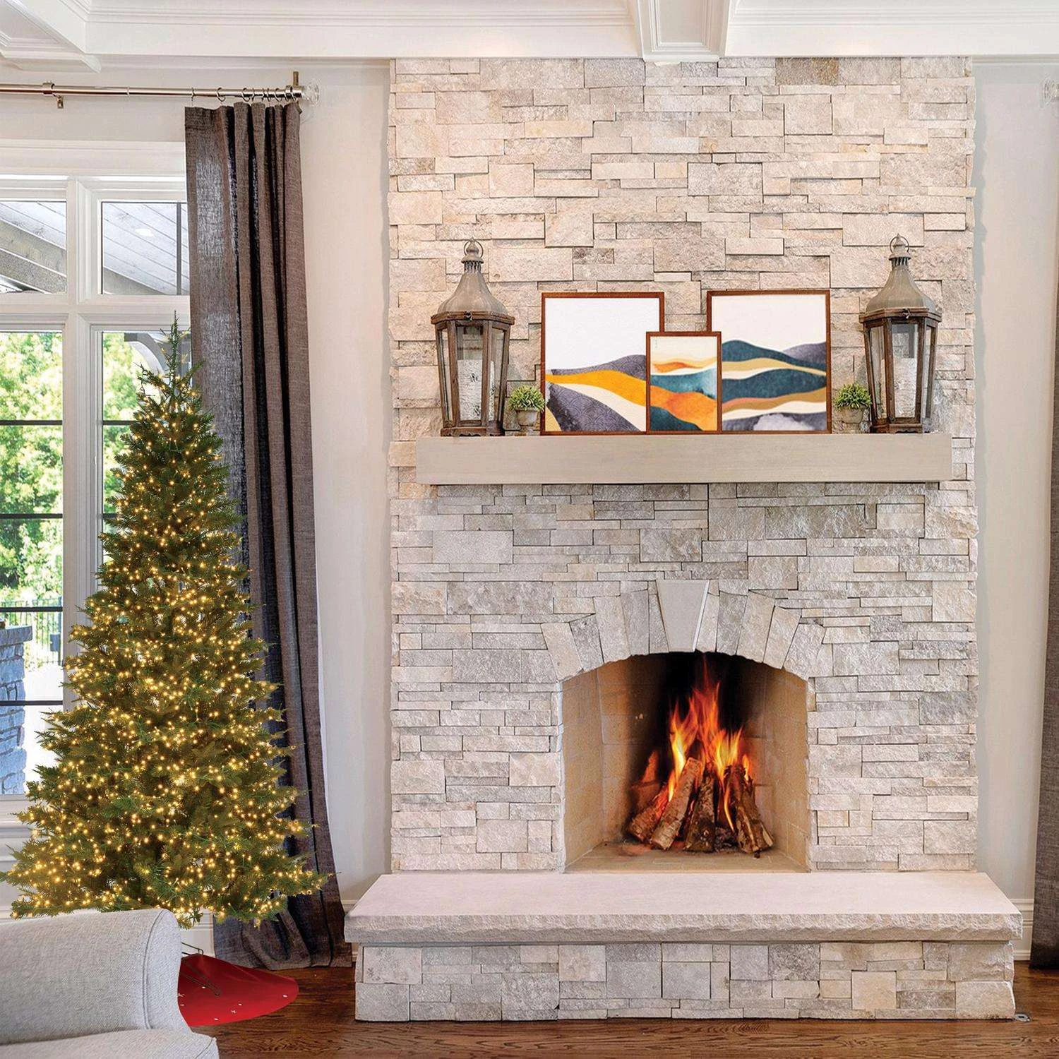 Celebrations 7 Ft. Slim LED 3080 Ct Deluxe Dalton Christmas Tree 4 Celebrations 7 Ft. Slim LED 3080 Ct Deluxe Dalton Christmas Tree - Image 2