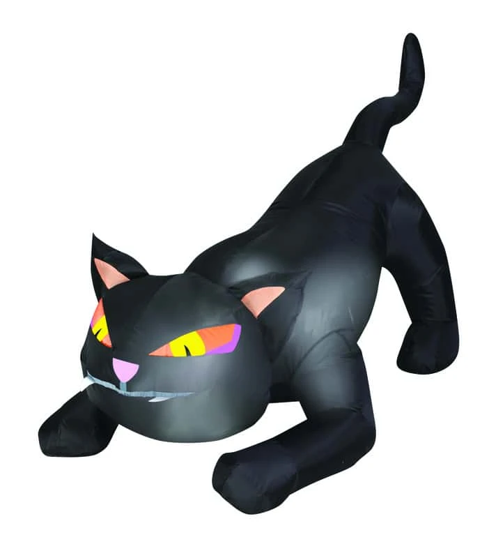 Gemmy Airblown 4 Ft. LED Prelit Black Cat Inflatable 3 Gemmy Airblown 4 Ft. LED Prelit Black Cat Inflatable