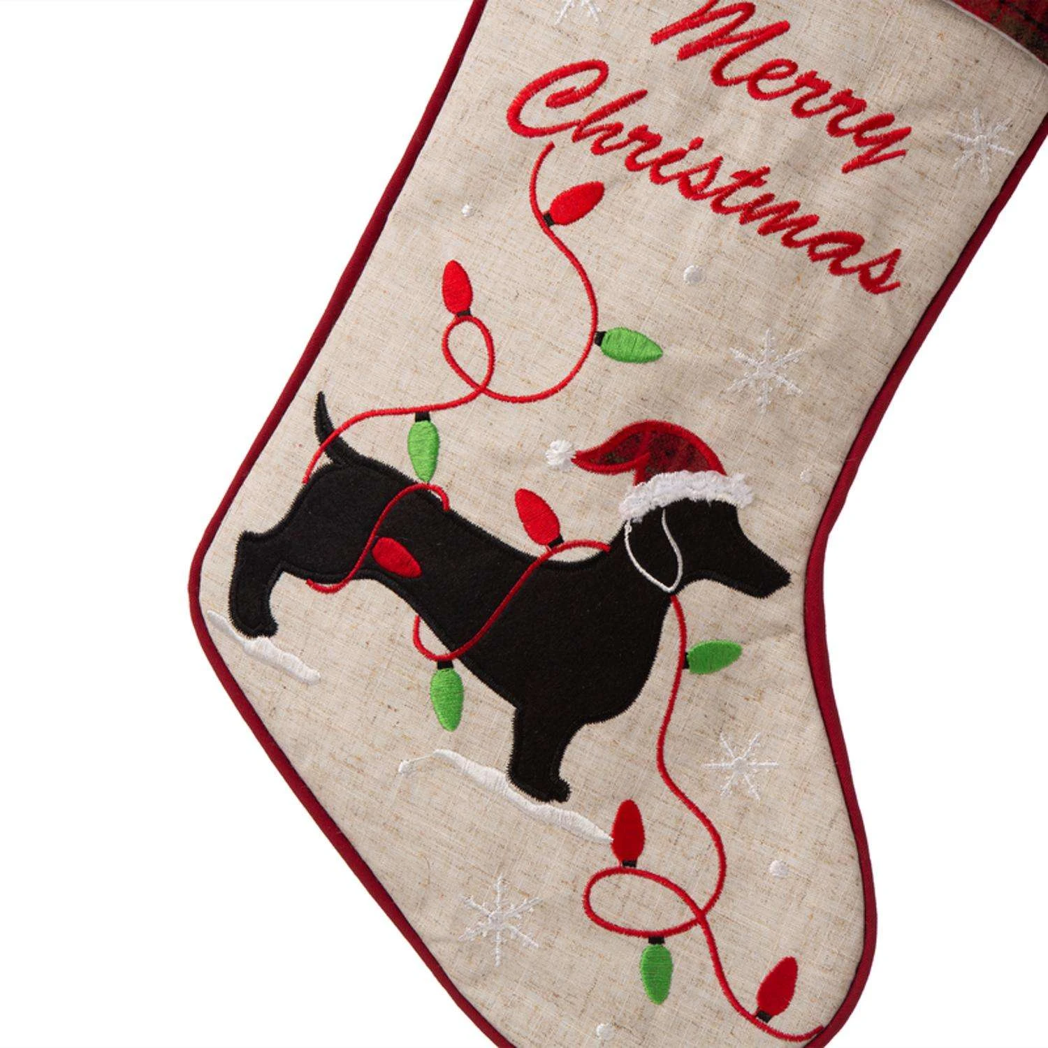 Glitzhome Multicolored Dachshund Christmas Stocking 1.18 In. 4 Glitzhome Multicolored Dachshund Christmas Stocking 1.18 In. - Image 2