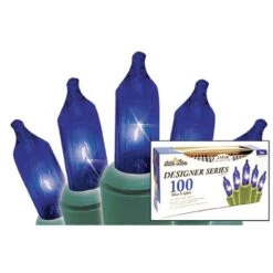 Brite Star Designer Series Incandescent Mini Blue 100 Ct String Christmas Lights 35 Ft.