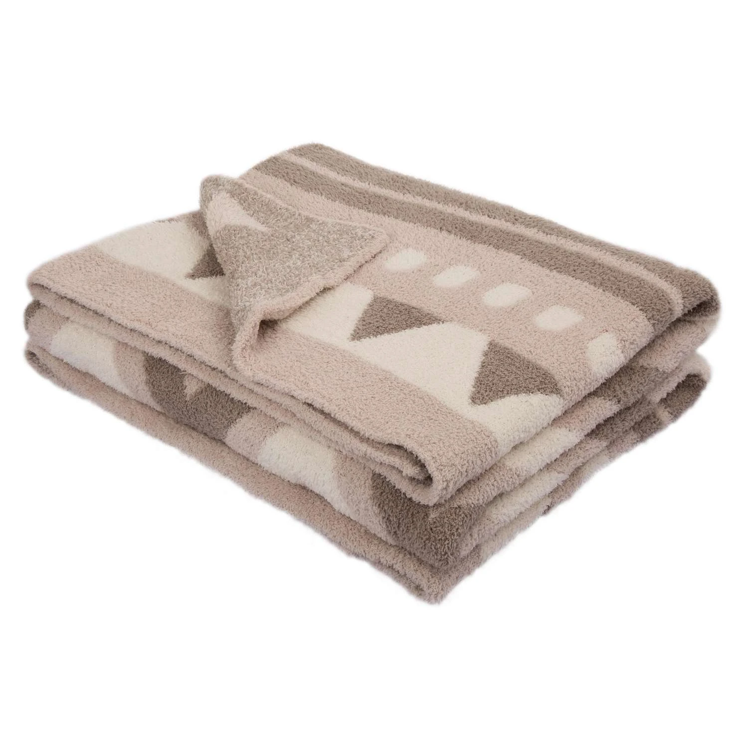 Glitzhome Multicolored Knitted Geometric Pattern Feather Yarn Blanket 0.09 In. 3 Glitzhome Multicolored Knitted Geometric Pattern Feather Yarn Blanket 0.09 In.