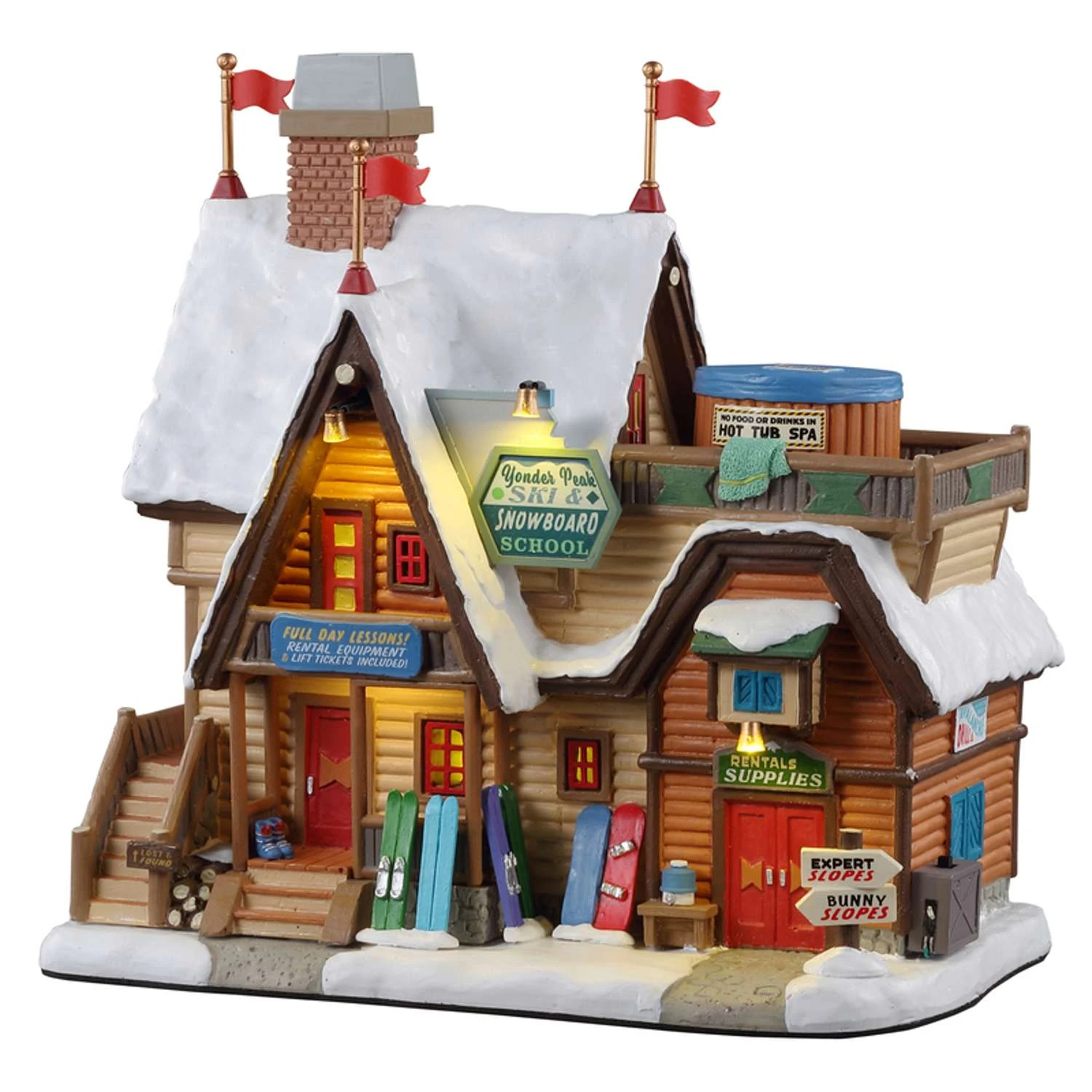Lemax Multicolored Yonder Peak Ski & Snowboard School Christmas Village 9 In. 3 Lemax Multicolored Yonder Peak Ski & Snowboard School Christmas Village 9 In.