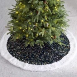 Glitzhome Navy Blue/White Sequin Christmas Tree Skirt 0.39 In. 9 Glitzhome Navy Blue/White Sequin Christmas Tree Skirt 0.39 In. -Alpine Sales Store 5e9d96ee 0ff0 404b 89ab 0c9d912e888d