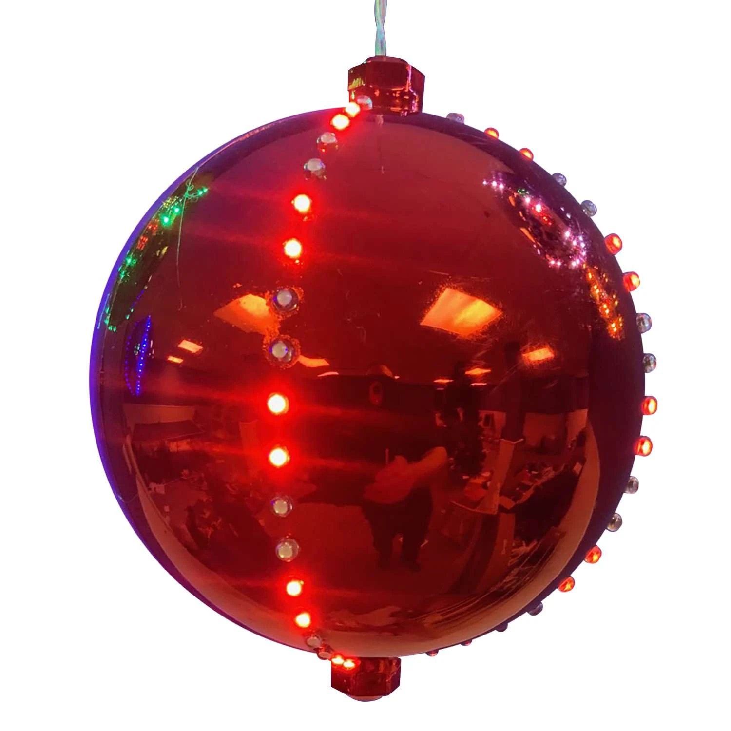 Celebrations Platinum LED Red Lighted Ornament 6 In. Hanging Decor 3 Celebrations Platinum LED Red Lighted Ornament 6 In. Hanging Decor