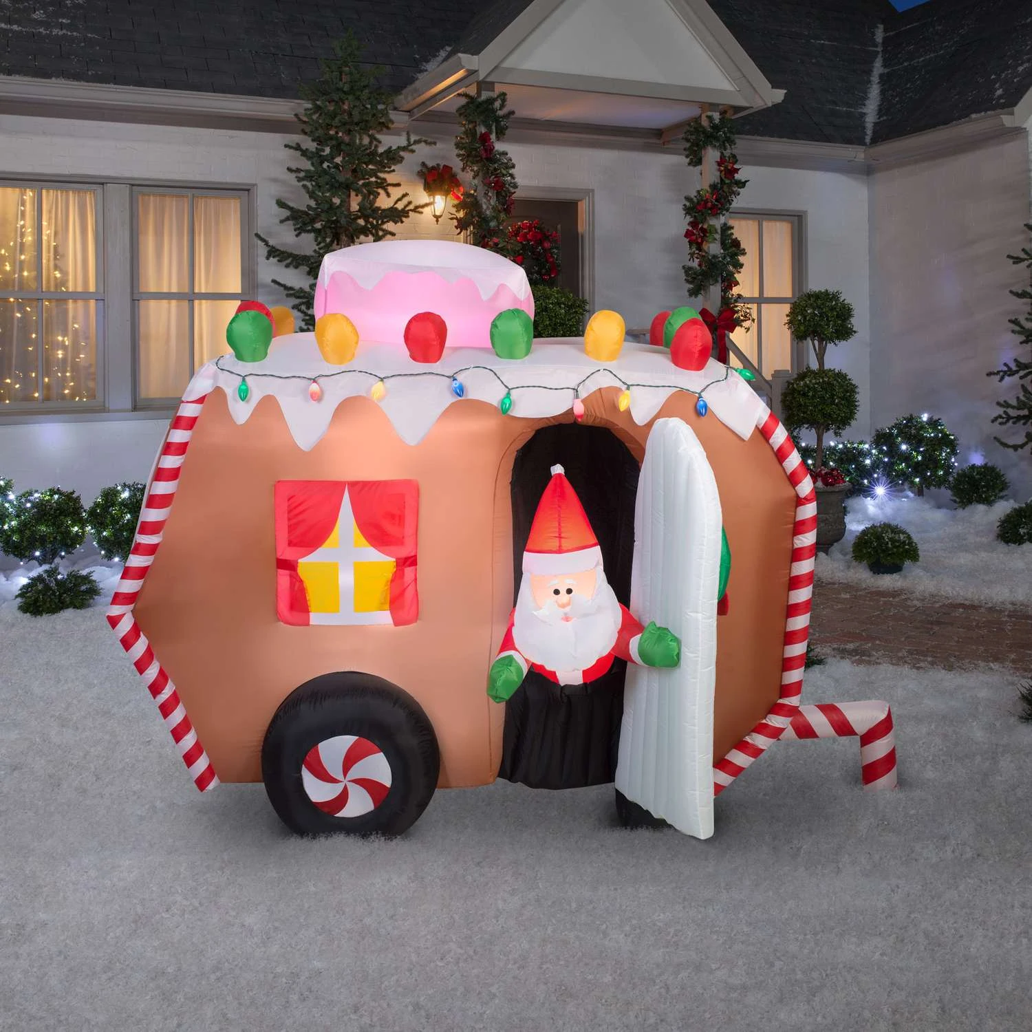 Gemmy LED Gingerbread Trailer 5.5 Ft. Inflatable 4 Gemmy LED Gingerbread Trailer 5.5 Ft. Inflatable - Image 2