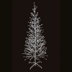 Holiday Bright Lights LED Pure White Lighted Birch Tree 78 In. Yard Decor