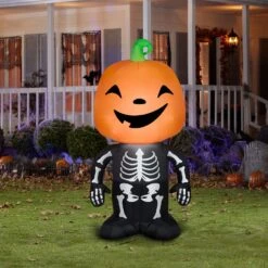 Gemmy Airblown 4.5 Ft. LED Prelit Pumpkin Boy Skeleton Inflatable -Alpine Sales Store 6856b4ad 84bc 4578 976b c67b1bd5523d