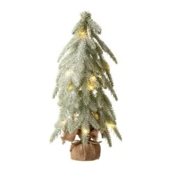 Glitzhome 1-1/2 Ft. Full LED 20 Ct Frosted Artificial Christmas Tree