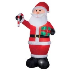 Gemmy LED White Santa With Candy Cane And Gift 12 Ft. Inflatable