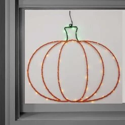 Celebrations Orange/Green 59 Ct 14 In. LED Prelit Pumpkins Hanging Decor