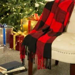 Glitzhome Multicolored Plaid Check Tassel Blanket 11 Glitzhome Multicolored Plaid Check Tassel Blanket -Alpine Sales Store 7149b852 cc58 4722 b902 66f14d76f84e