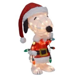 ProductWorks Clear Christmas Snoopy 2 Ft. Yard Decor