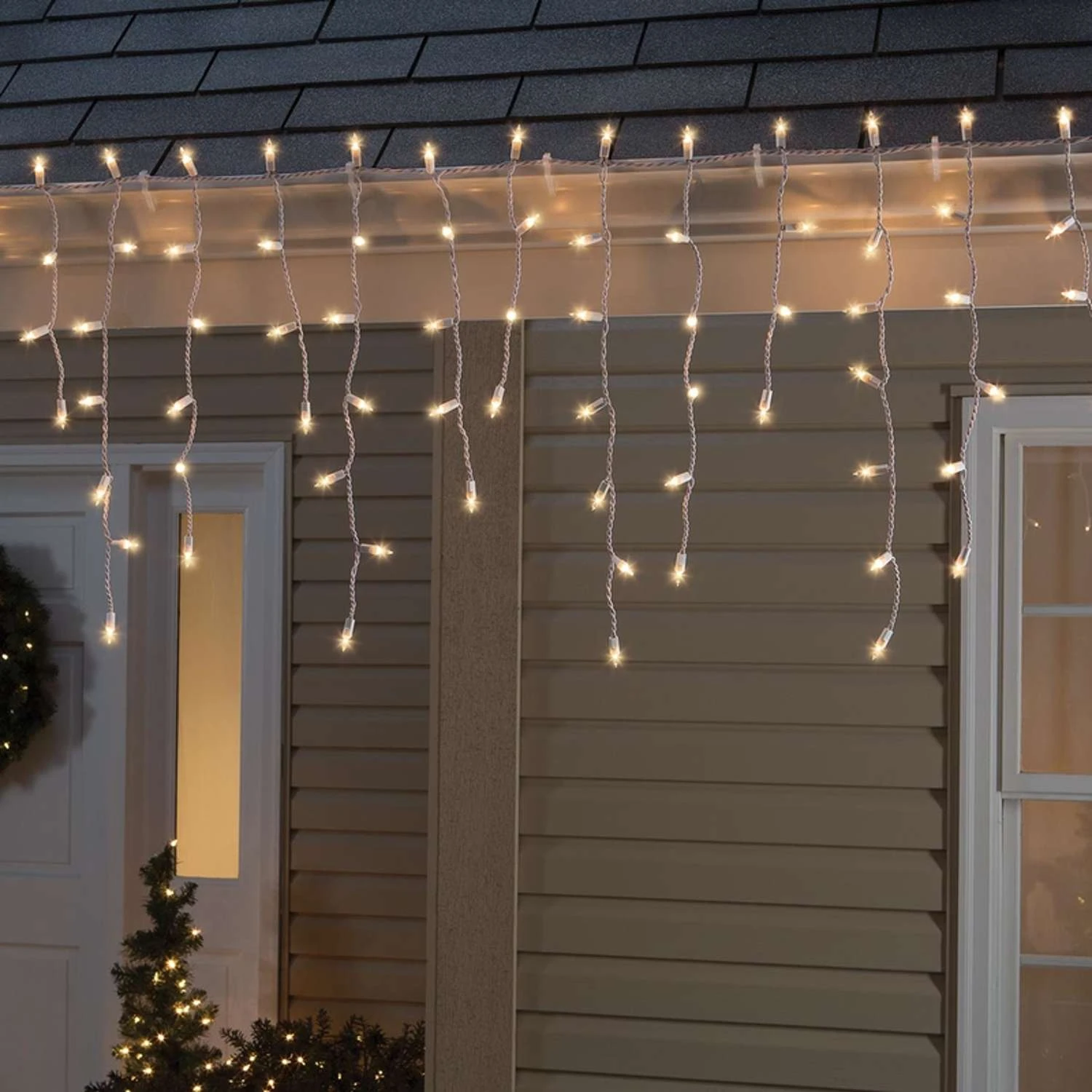 Celebrations Stay Shine Incandescent Mini Clear/Warm White 100 Ct Icicle Christmas Lights 5.67 Ft. 4 Celebrations Stay Shine Incandescent Mini Clear/Warm White 100 Ct Icicle Christmas Lights 5.67 Ft. - Image 2