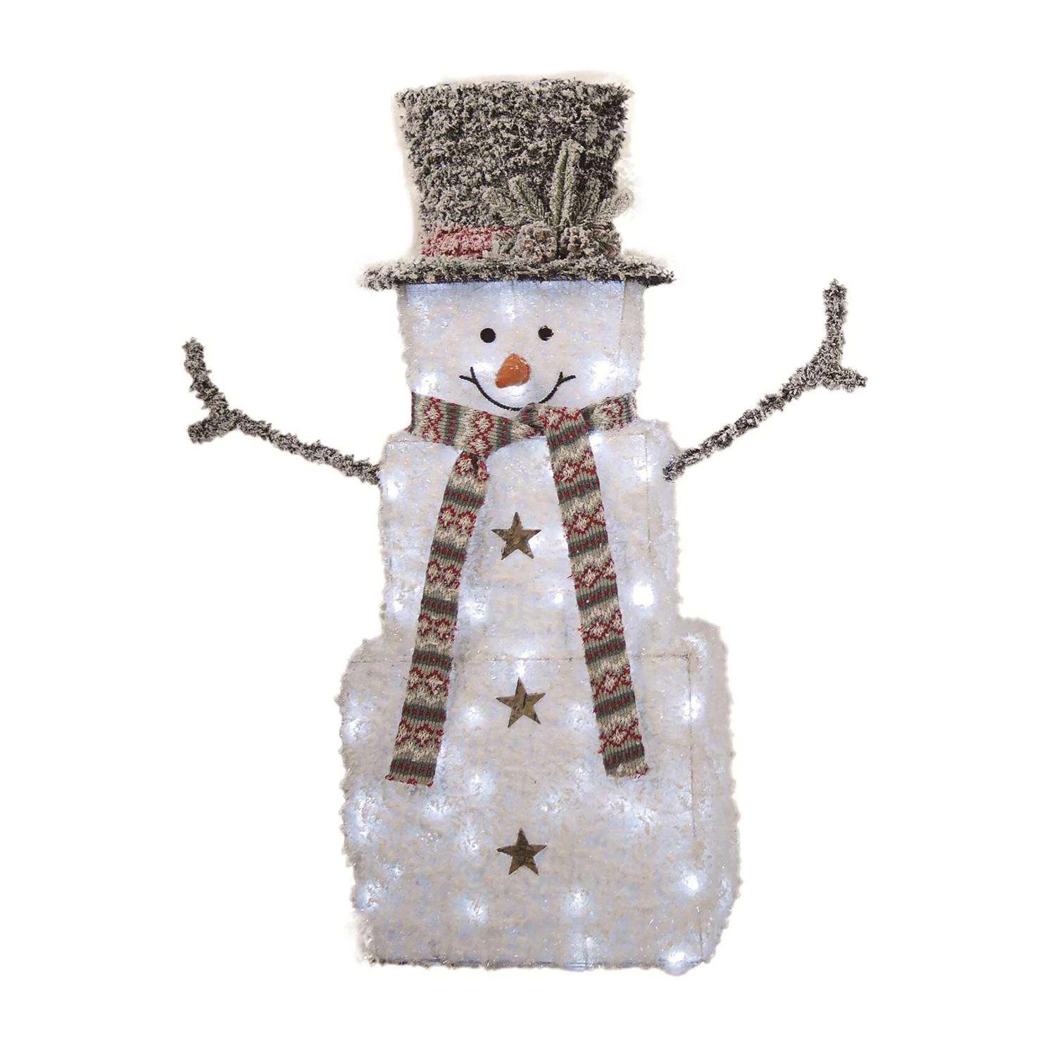 Celebrations LED White Snowman 3 Ft. Yard Decor 3 Celebrations LED White Snowman 3 Ft. Yard Decor