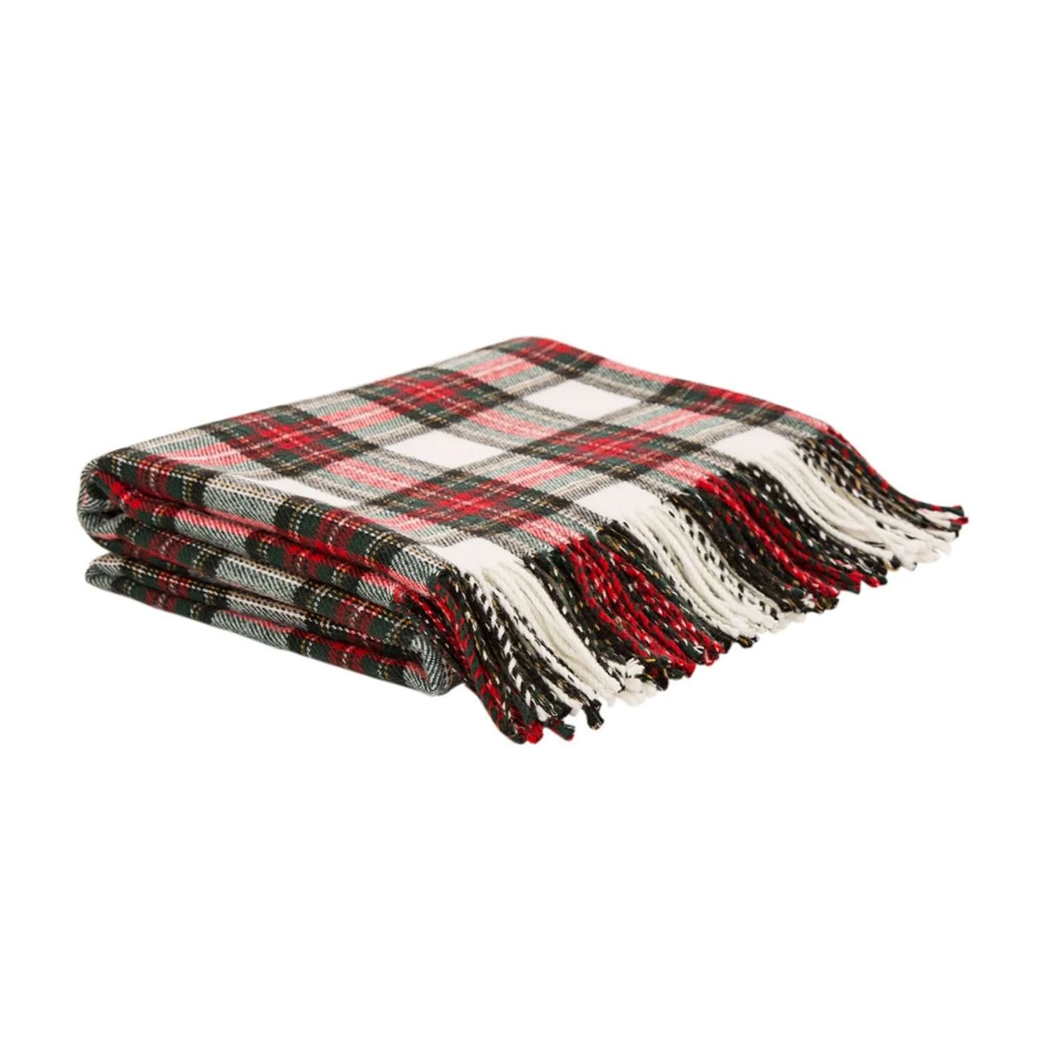 Glitzhome Multicolored Dress Stewart Tartan Plaid With Fringe Blanket 3 Glitzhome Multicolored Dress Stewart Tartan Plaid With Fringe Blanket