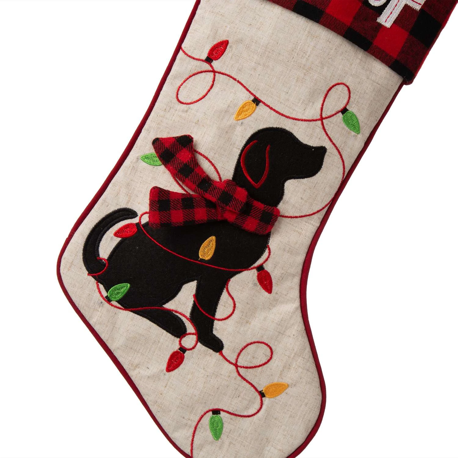 Glitzhome Multicolored Dog Christmas Stocking 1.18 In. 5 Glitzhome Multicolored Dog Christmas Stocking 1.18 In. - Image 3