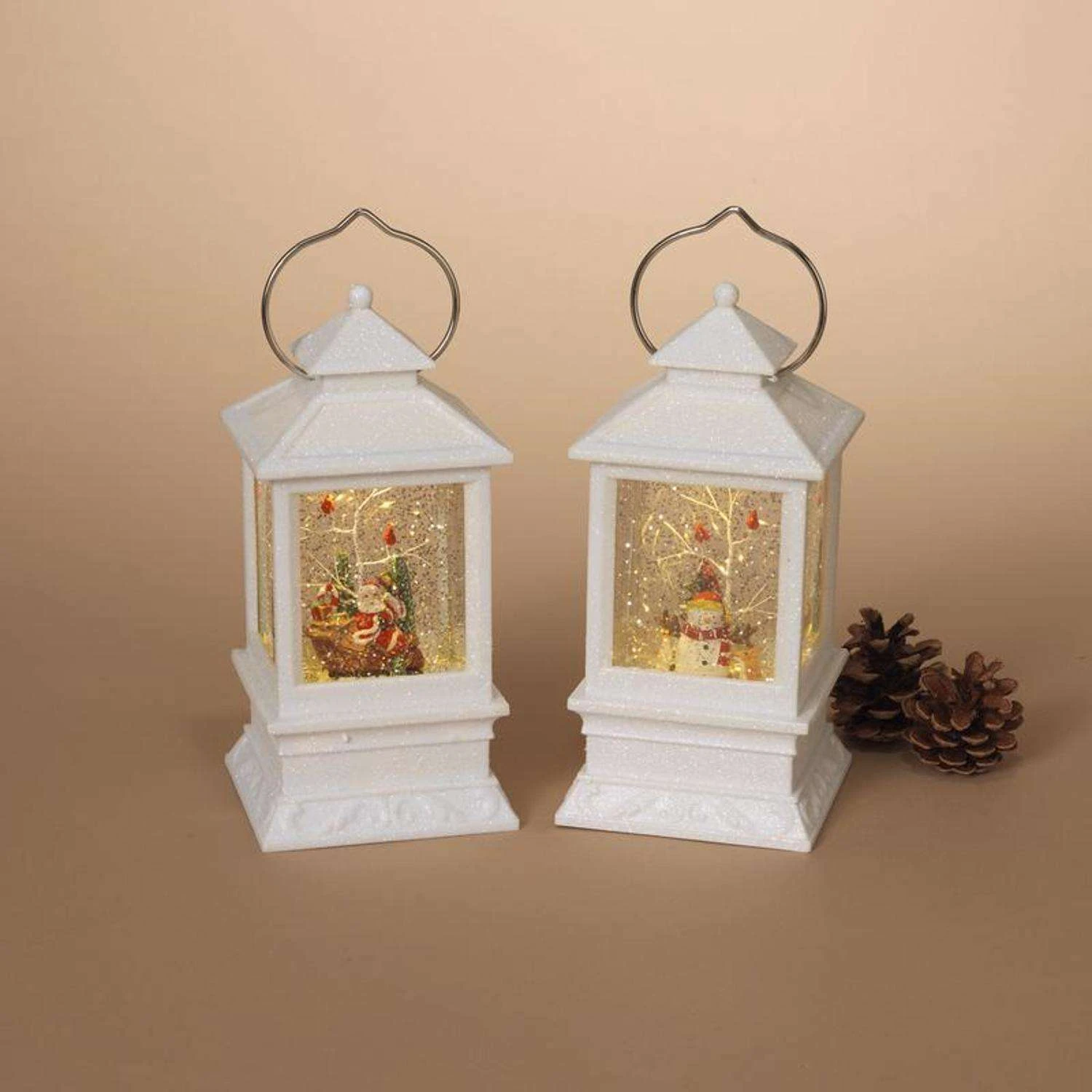 Gerson White Spinning Water Globe Lantern 8.5 In. 4 Gerson White Spinning Water Globe Lantern 8.5 In. - Image 2