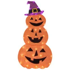 Gemmy Flat-Tastics Orange 50 Ct 48 In. LED Jack-O-Lantern Yard Decor